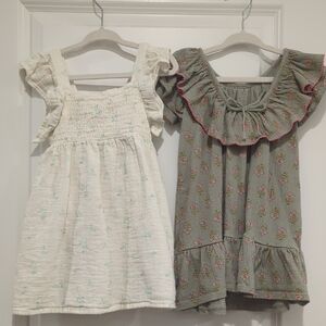 Cat & Jack Cream and Green Modern Moments Floral Kids Toddler Dress Set